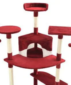 vidaXL Cat Tree with Sisal Scratching Posts 203 cm Red and White
