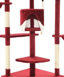 vidaXL Cat Tree with Sisal Scratching Posts 203 cm Red and White
