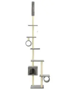 vidaXL Cat Tree with Sisal Scratching Posts 260 cm Grey