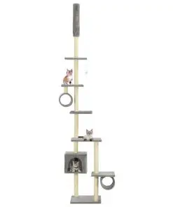 vidaXL Cat Tree with Sisal Scratching Posts 260 cm Grey