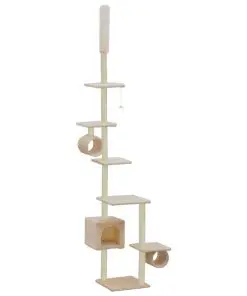 vidaXL Cat Tree with Sisal Scratching Posts 260 cm Beige