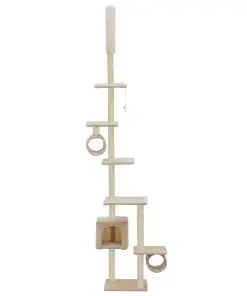 vidaXL Cat Tree with Sisal Scratching Posts 260 cm Beige