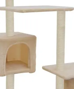 vidaXL Cat Tree with Sisal Scratching Posts 260 cm Beige