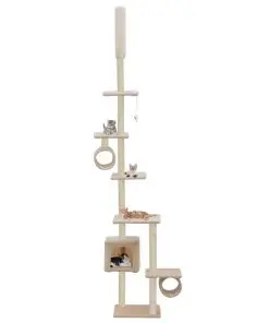 vidaXL Cat Tree with Sisal Scratching Posts 260 cm Beige