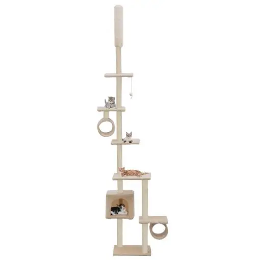 vidaXL Cat Tree with Sisal Scratching Posts 260 cm Beige