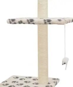 vidaXL Cat Tree with Sisal Scratching Posts 260 cm Beige Paw Prints