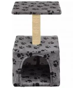 vidaXL Cat Tree with Sisal Scratching Post 55 cm Grey Paw Print