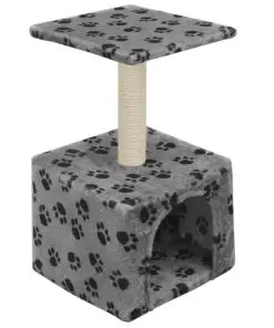 vidaXL Cat Tree with Sisal Scratching Post 55 cm Grey Paw Print
