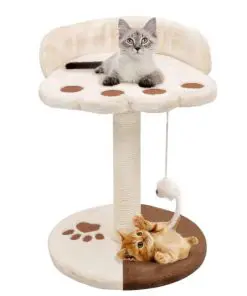vidaXL Cat Tree with Sisal Scratching Post 40 cm Beige and Brown