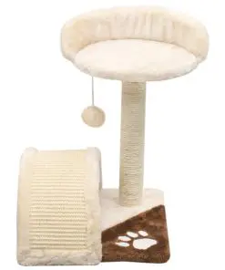 vidaXL Cat Tree with Sisal Scratching Post 40 cm Beige and Brown