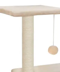 vidaXL Cat Tree with Sisal Scratching Posts 65 cm Beige