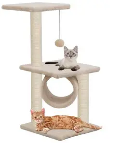 vidaXL Cat Tree with Sisal Scratching Posts 65 cm Beige