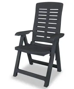 vidaXL Reclining Garden Chairs 4 pcs Plastic Anthracite