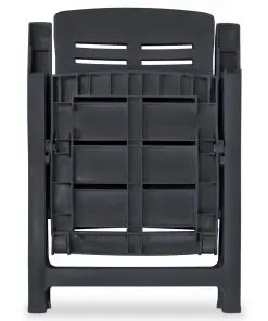 vidaXL Reclining Garden Chairs 4 pcs Plastic Anthracite