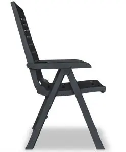 vidaXL Reclining Garden Chairs 6 pcs Plastic Anthracite