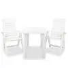 vidaXL 3 Piece Bistro Set Plastic White