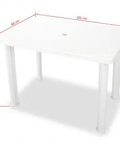 vidaXL 3 Piece Bistro Set Plastic White