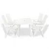 vidaXL 5 Piece Outdoor Dining Set Plastic White vidaXL 5 Piece Outdoor Dining Set Plastic White