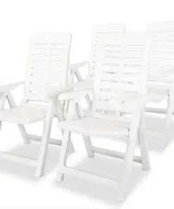 vidaXL 5 Piece Outdoor Dining Set Plastic White