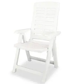 vidaXL 5 Piece Outdoor Dining Set Plastic White