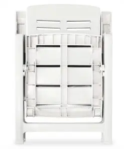 vidaXL 5 Piece Outdoor Dining Set Plastic White