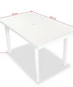 vidaXL 5 Piece Outdoor Dining Set Plastic White
