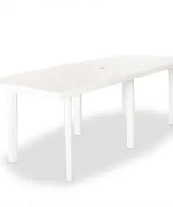 vidaXL 9 Piece Outdoor Dining Set Plastic White