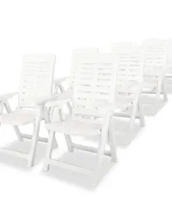 vidaXL 9 Piece Outdoor Dining Set Plastic White