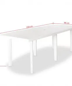 vidaXL 9 Piece Outdoor Dining Set Plastic White