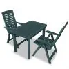 vidaXL 3 Piece Bistro Set Plastic Green vidaXL 3 Piece Bistro Set Plastic Green