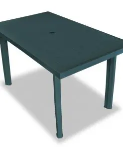 vidaXL 7 Piece Outdoor Dining Set Plastic Green