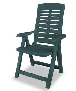 vidaXL 7 Piece Outdoor Dining Set Plastic Green