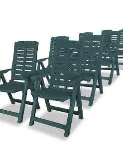 vidaXL 9 Piece Outdoor Dining Set Plastic Green