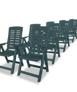 vidaXL 11 Piece Outdoor Dining Set Plastic Green