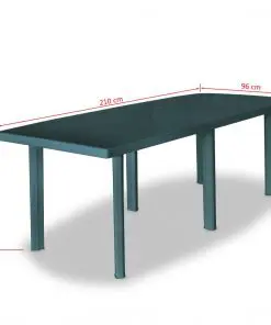 vidaXL 11 Piece Outdoor Dining Set Plastic Green