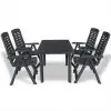 vidaXL 5 Piece Outdoor Dining Set Plastic Anthracite vidaXL 5 Piece Outdoor Dining Set Plastic Anthracite