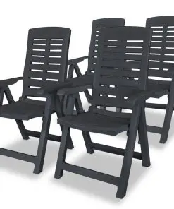 vidaXL 5 Piece Outdoor Dining Set Plastic Anthracite