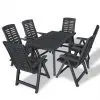 vidaXL 7 Piece Outdoor Dining Set Plastic Anthracite