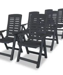vidaXL 7 Piece Outdoor Dining Set Plastic Anthracite