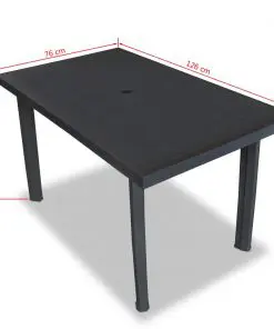 vidaXL 7 Piece Outdoor Dining Set Plastic Anthracite