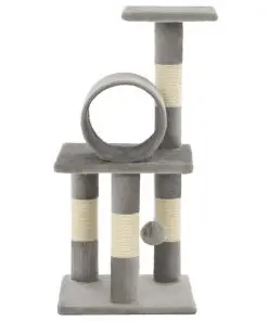 vidaXL Cat Tree with Sisal Scratching Posts 65 cm Grey