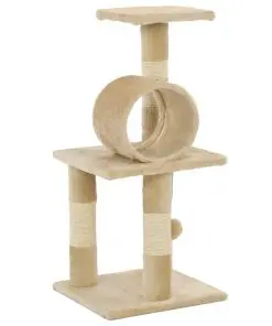vidaXL Cat Tree with Sisal Scratching Posts 65 cm Beige