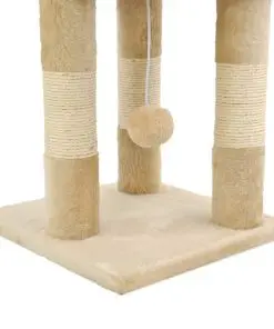 vidaXL Cat Tree with Sisal Scratching Posts 65 cm Beige