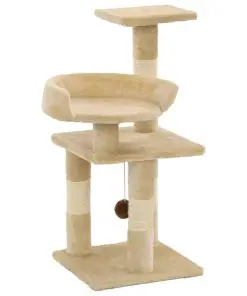 vidaXL Cat Tree with Sisal Scratching Posts 65 cm Beige