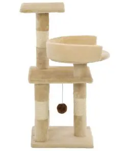 vidaXL Cat Tree with Sisal Scratching Posts 65 cm Beige