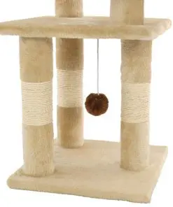 vidaXL Cat Tree with Sisal Scratching Posts 65 cm Beige