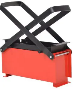 vidaXL Paper Log Briquette Maker Steel 34x14x14 cm Black and Red