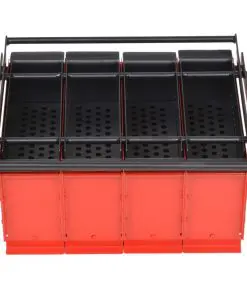 vidaXL Paper Log Briquette Maker Steel 38x31x18 cm Black and Red