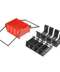 vidaXL Paper Log Briquette Maker Steel 38x31x18 cm Black and Red