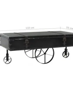 vidaXL Coffee Table MDF and Fir Wood 110x55x43 cm